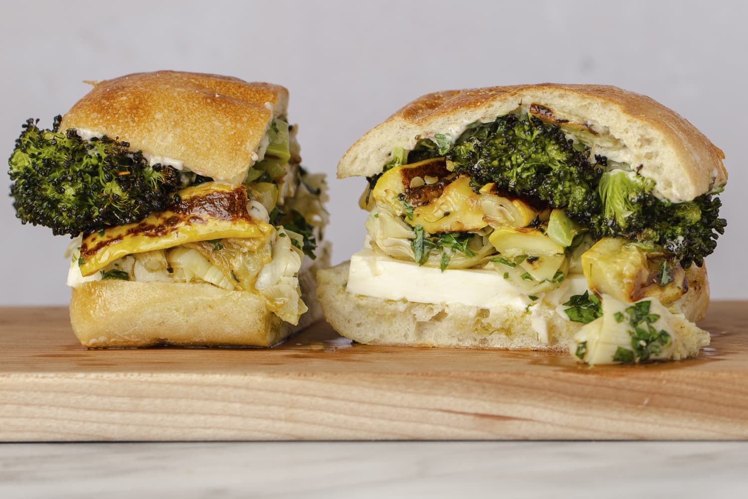 Roasted Veggie Sandwich Recipe (With Broccoli and Summer Squash) The